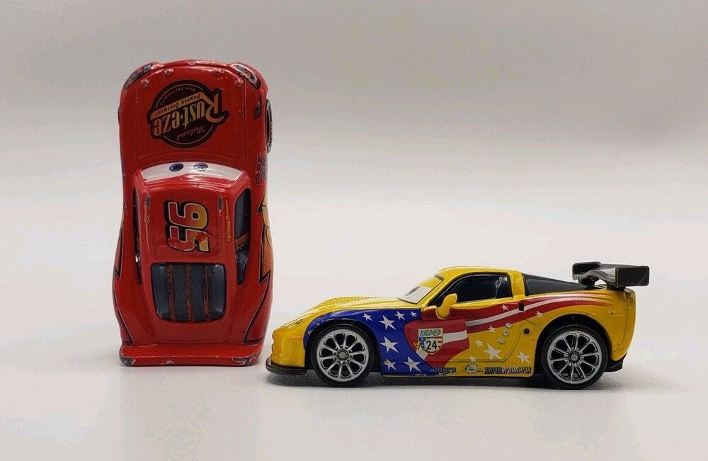 Disney/Matell/Diecast Cars 2 Jeff Gorvette and Rust-eze Bumper Ointment # 95 !!!